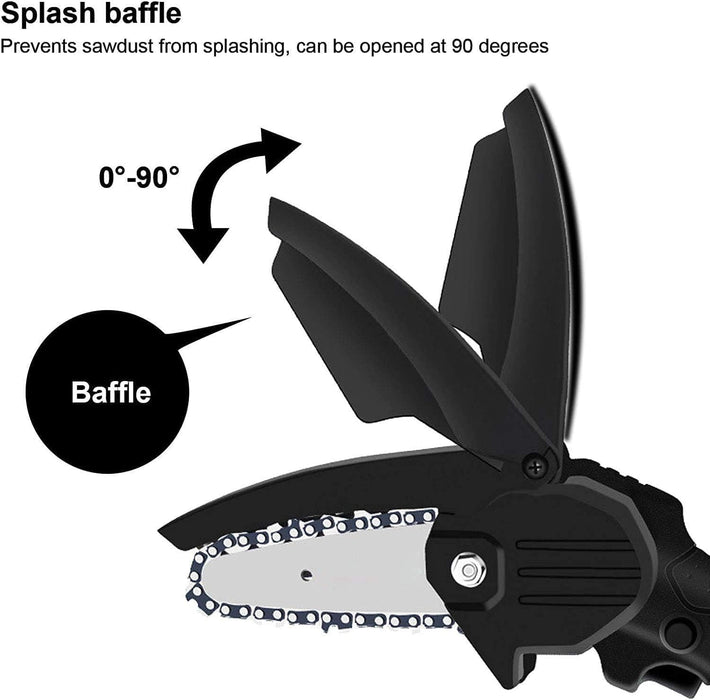 Mini Electric Sawless Saw, με αλυσίδα και λεπίδα 6 ", 2 μπαταρίες 24V 4500mAh, 550W και KIT, Black