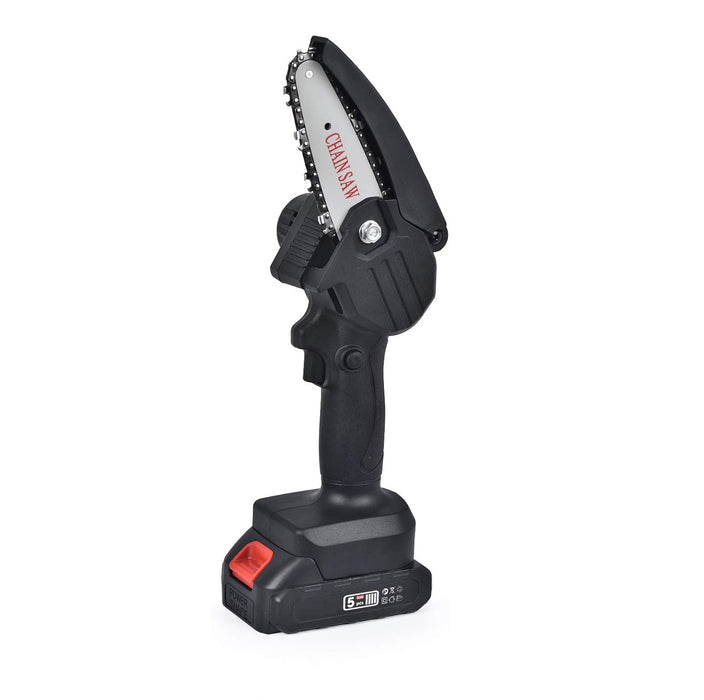 Mini Electric Sawless Saw, με αλυσίδα και λεπίδα 6 ", 1 24V 4500mAh μπαταρία, 550w, και κιτ, μαύρο