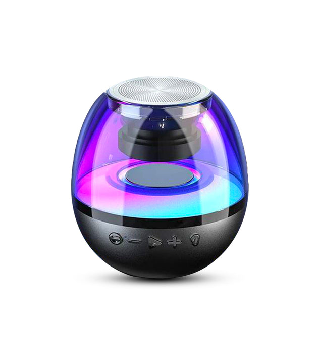 Mini hordozható doboz extra basszussal, RGB, 360 °, HD, Bluetooth 5.0, USB típusú, fekete, fekete, fekete