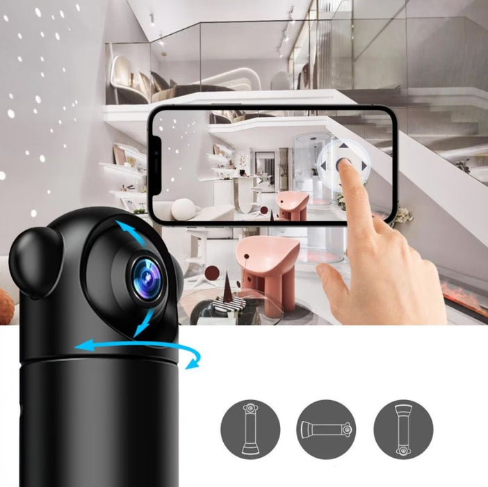 Mini camera de supraveghere SX82, WiFi, tip baby monitor, HD, infrarosu, senzor de miscare, negru