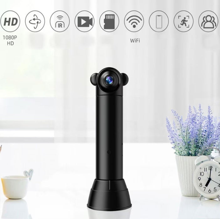 Mini camera de supraveghere SX82, WiFi, tip baby monitor, HD, infrarosu, senzor de miscare, negru