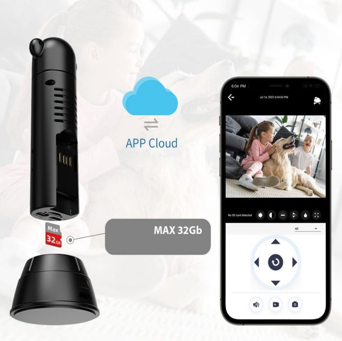 Mini Surveillance Camera SX82, WiFi, Тип монитор на бебето, HD, инфрачервен, сензор за движение, черно