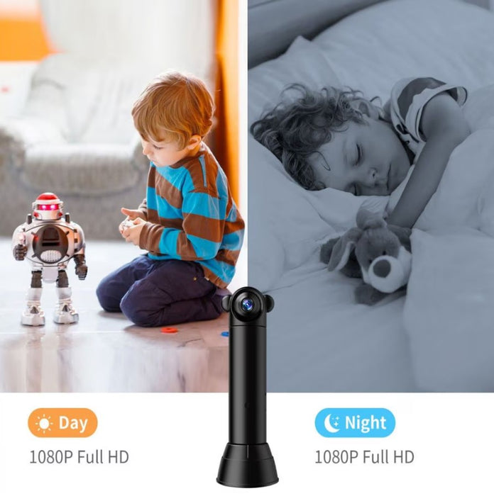 Mini camera de supraveghere SX82, WiFi, tip baby monitor, HD, infrarosu, senzor de miscare, negru