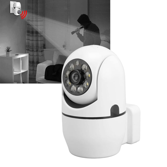 Mini Surveillance Camera, Wireless, Wifi, IR, PIR, 2 аудио, бели коне