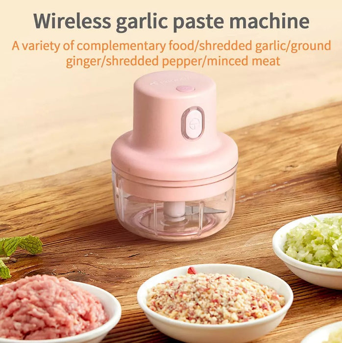 Electric Mini Food Mini, 45W, 250 ml, με USB, ροζ φόρτιση