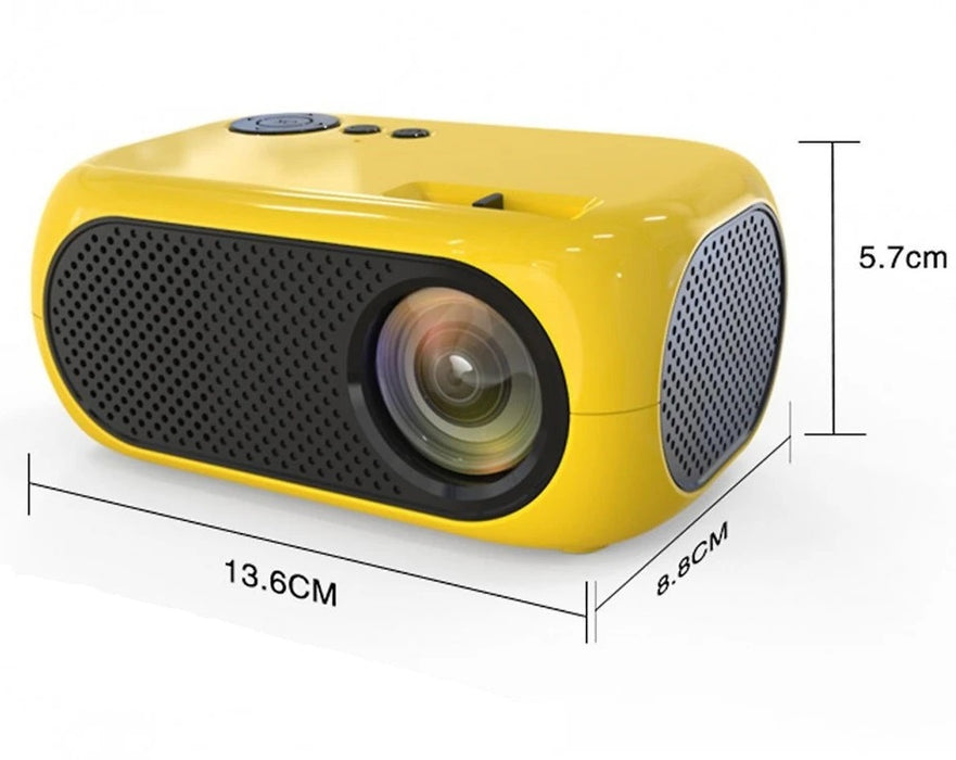 Mini LED Video Projector, Portable, 1080p, 1200lm, HDMI, Micro SD και USB, με τηλεχειριστήριο, οικιακό κινηματογράφο, κίτρινο