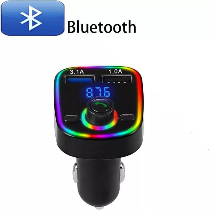 FM модулатор с Bluetooth 5.0, MP3 плейър, без ръце, слот за microSD, USB 3.1a, черен