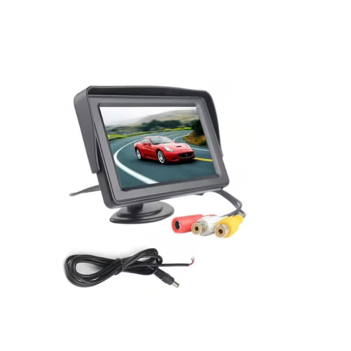 LCD TFT Dash Monitor, съвместима камера Marsarier, 4.3 ", черен