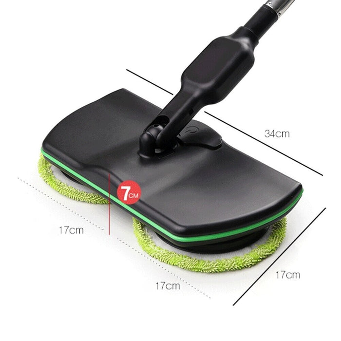 Mop electric fara fir, cu 2 seturi de dischete din microfibra si maner telescopic 130cm, negru