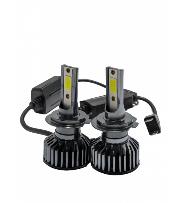 Set 2 Becuri LED H7 100W, F2 COB, Ventilator Slim, Canbus - Lumină Albă Rece 6000K