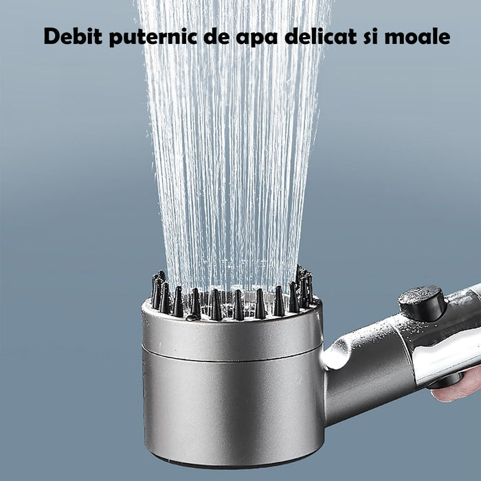 Para/Cap de dus 4in1, Perie masaj, Filtru purificare apa inclus