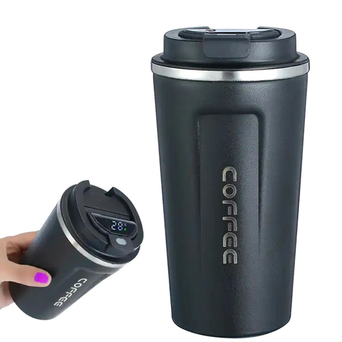 Cana termica pentru cafea/ceai sau alte bauturi, Afisaj LCD de temperatura, Capacitate 510ml