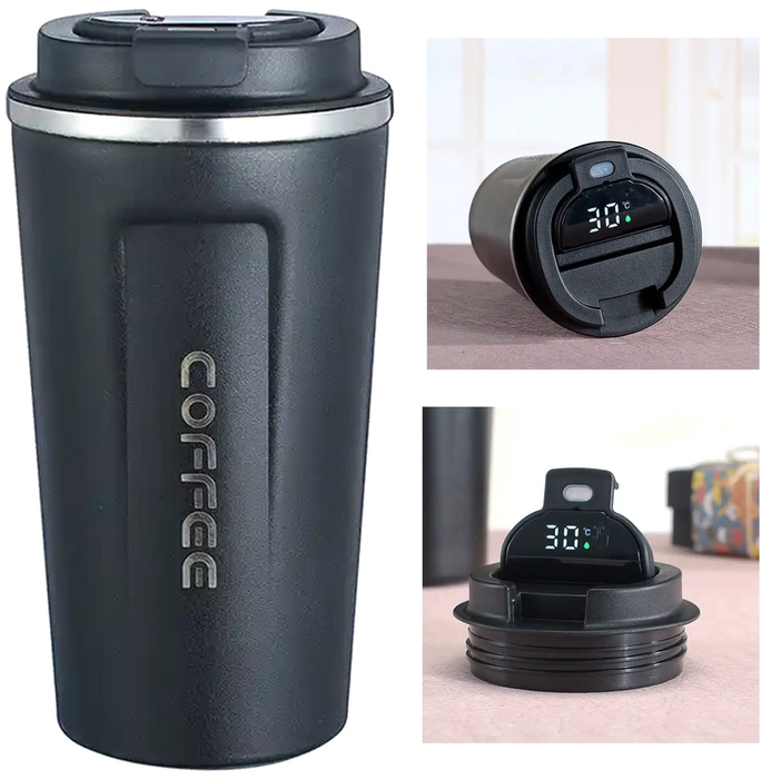 Cana termica pentru cafea/ceai sau alte bauturi, Afisaj LCD de temperatura, Capacitate 510ml