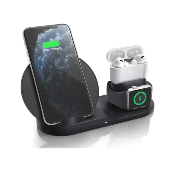 Statie de incarcare rapida 3 in 1 pentru telefon, ceas si casti, portivit pentru iPhone, Apple Watch si AirPods