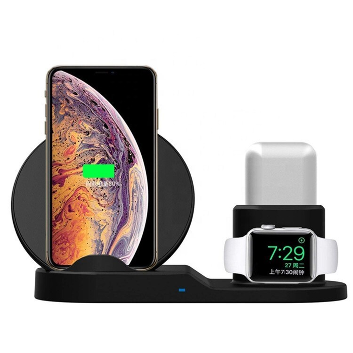 Statie de incarcare rapida 3 in 1 pentru telefon, ceas si casti, portivit pentru iPhone, Apple Watch si AirPods