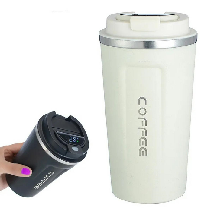 Cana termica pentru cafea/ceai sau alte bauturi, Afisaj LCD de temperatura, Capacitate 510ml