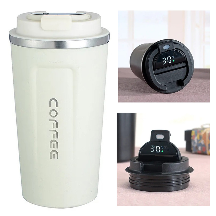 Cana termica pentru cafea/ceai sau alte bauturi, Afisaj LCD de temperatura, Capacitate 510ml