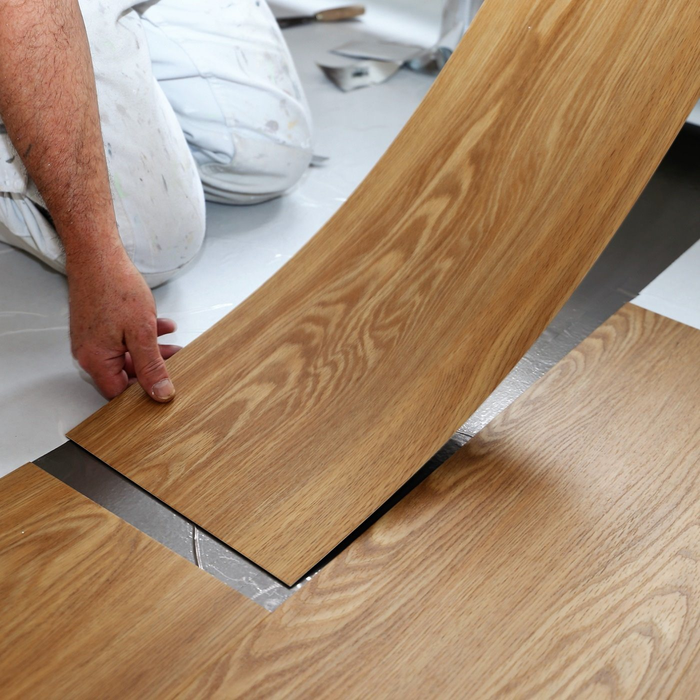 Placi autoadezive din PVC, Model lemn, Dimensiuni 91 x 15 x 0.2 cm