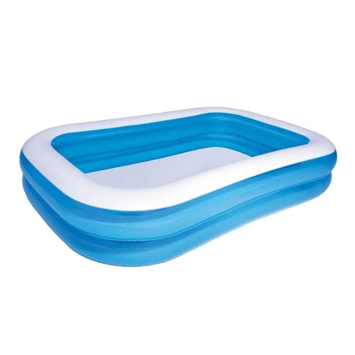 Piscina gonflabila dreptunghiulara, 200x150x50cm, pentru gradina sau terasa, albastru cu alb