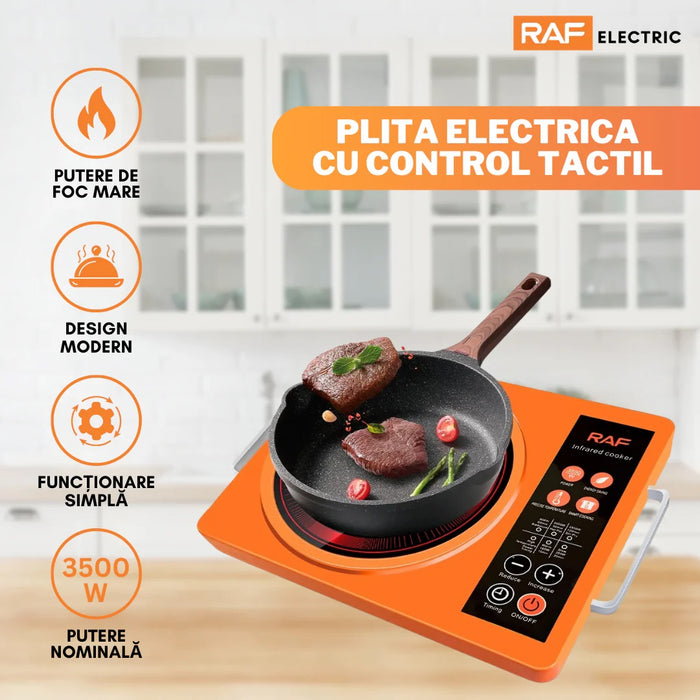 Plita Electrica RAF R.8046 cu Incalzire Radianta Infrarosu si Control Tactil, 3500W