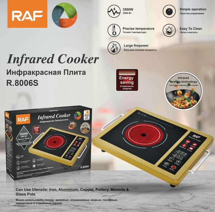 RAF R.8046 Electric Hob με υπέρυθρη ακτινοβολία θέρμανση και έλεγχο αφής, 3500W