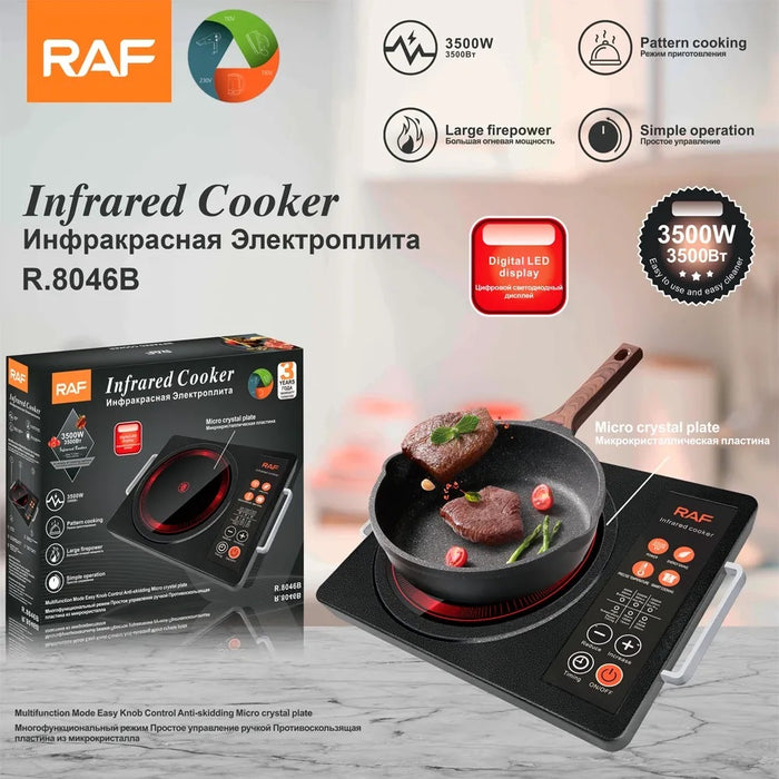 RAF R.8046 Electric Hob με υπέρυθρη ακτινοβολία θέρμανση και έλεγχο αφής, 3500W