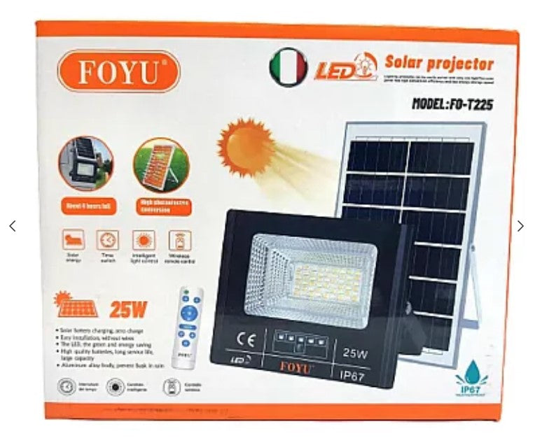 25W LED projektor napelemmel és FO-T225 távvezérlővel