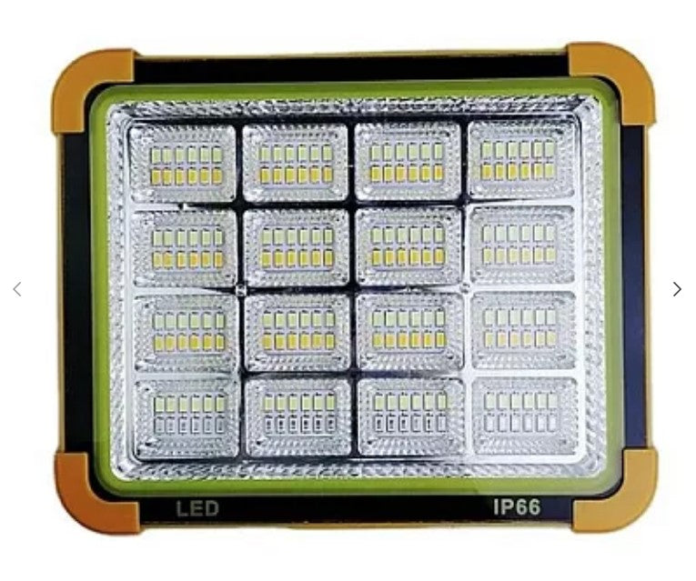 Proiector LED D9 cu panou solar, 100 W, cu funtie de incarcare telefon