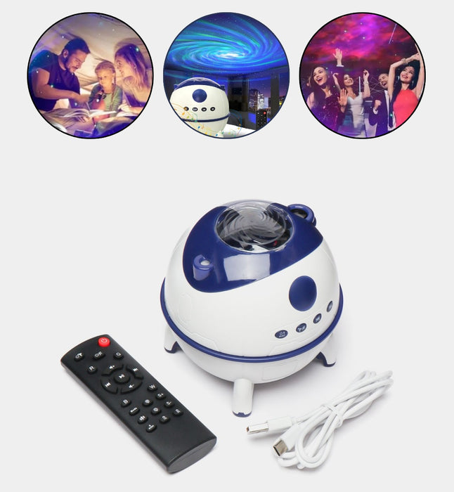 LED Projector Starry Sky Nightlight με ηχείο Bluetooth, 228 x 120 x 113 cm, λευκό