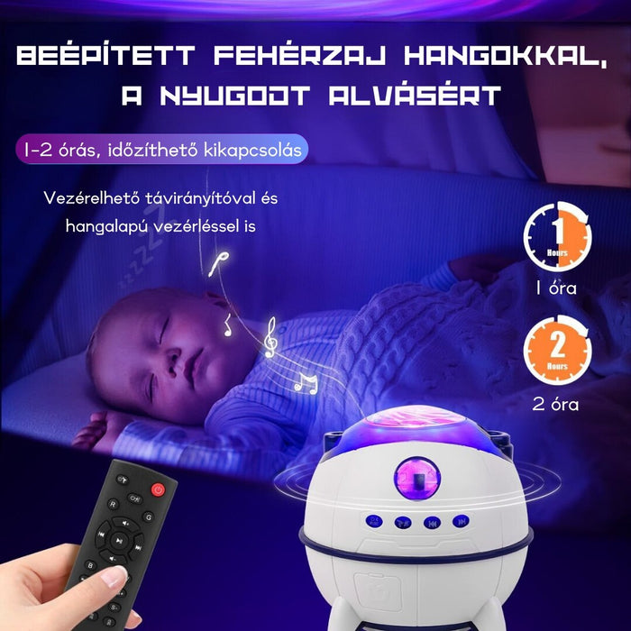 LED projektor Starry Sky Nightlight Bluetooth hangszóróval, 228 x 120 x 113 cm, fehér