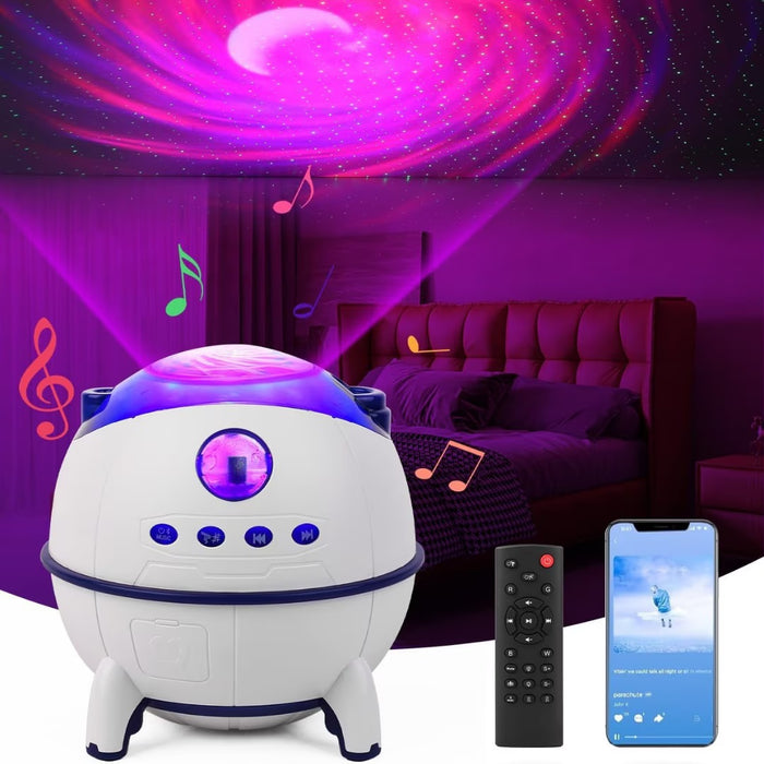 LED Projector Starry Sky Nightlight με ηχείο Bluetooth, 228 x 120 x 113 cm, λευκό