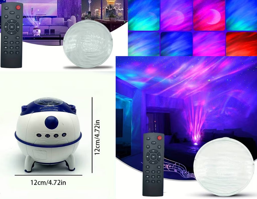 LED Projector Starry Sky Nightlight με ηχείο Bluetooth, 228 x 120 x 113 cm, λευκό