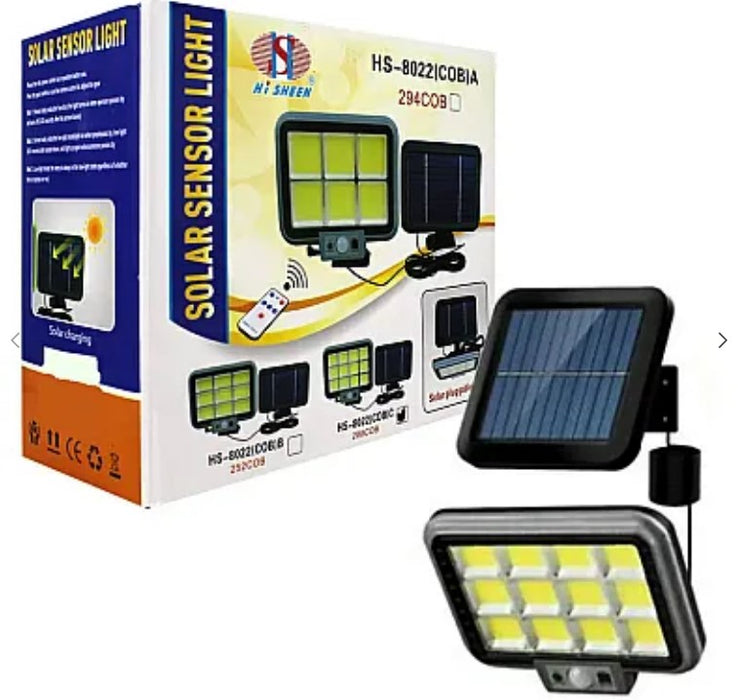 Proiector solar 288LED, 50W, senzor de miscare, HS-8022 telecomanda, 3 moduri de iluminare