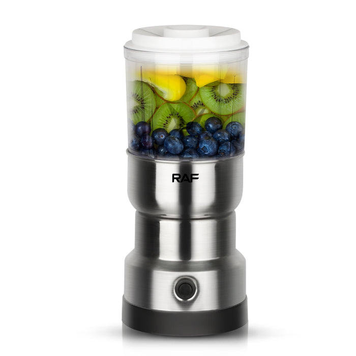 Rasnita electrica si blender 2 in 1 RAF 7126, 300W, capacitate 200 si 350ml, din plastic si inox, argintiu