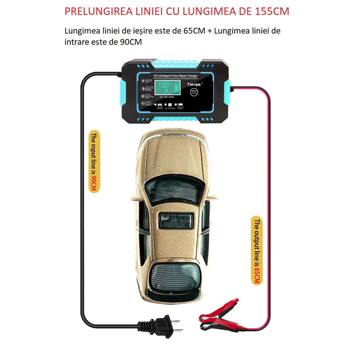 Redresor auto smart 12V 6A Max 2-100Ah, Auto/Moto, Incarcare Rapida