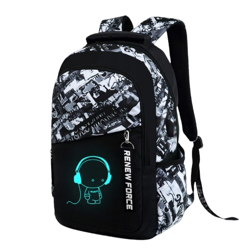 Rucsac Music Boy Design Multifunctional LED, Fosforescent, 35L - 1 | YEO