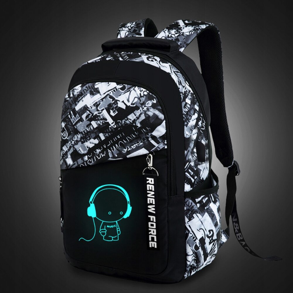 Rucsac Music Boy Design Multifunctional LED, Fosforescent, 35L - 2 | YEO