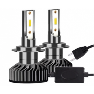 Set 2 Becuri LED H7 100W, F2 COB, Ventilator Slim, Canbus - Lumină Albă Rece 6000K