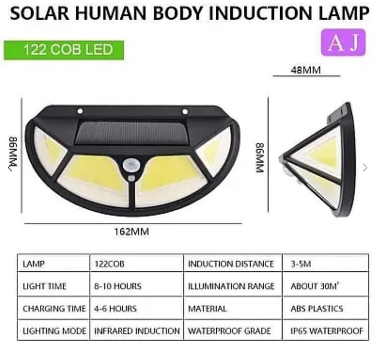 Állítsa be a 2 x Solar Lámpa SH -122 LED COB -t mozgásérzékelővel és könnyű 3 világítási módot