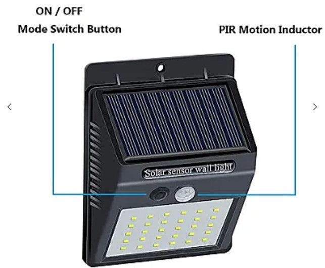 Ρυθμίστε 2 φωτεινά 30 λαμπτήρες Solare με αισθητήρα κίνησης και λειτουργία φωτισμού 1