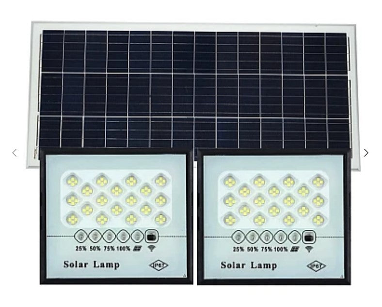 Set 2 Proiectoare Solare 2 X 50W + 1 Panou Fotovoltaic