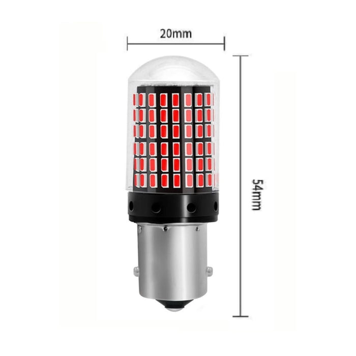 Set 2 becuri LED Canbus 1156 BA15S P21W 3014, cu 144 LED-uri, 20W, pentru marsarier, semnalizare, sau frana