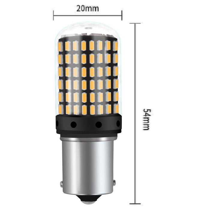 2 LED -es LED -es izzók halmaza 1156 BA15S P21W 3014, 144 LED, 20W, Marsarier, Signal vagy Fraja számára