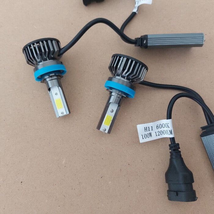 Set 2 LED LED-es izzók, 100W, COB, 6000K, 12000 lm, fehérvörös fény