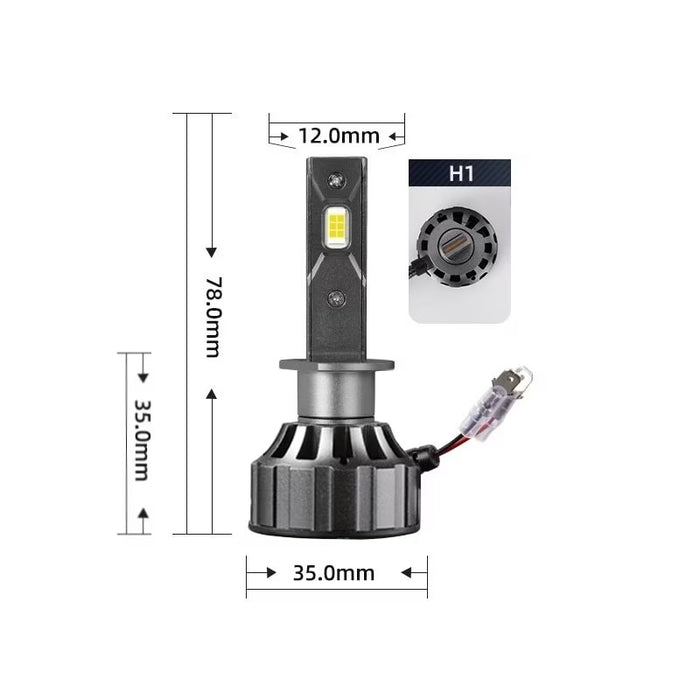 Set 2 becuri LED H1, Canbus, 120W, fara eroare, 6000k, 12000 lumeni, lumina alb-rece