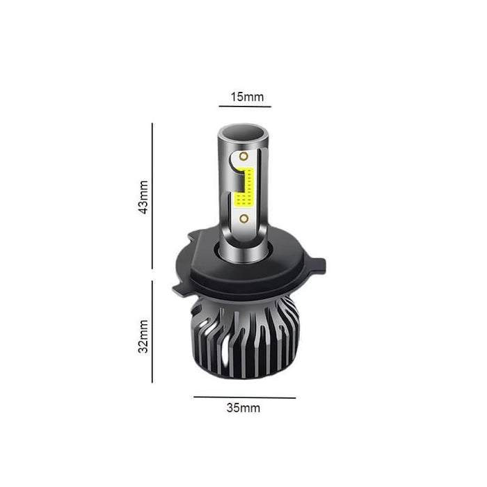 Комплект 2 LED LED крушки H4 Cob, 100W, 12000 лумена, бяло-червена светлина