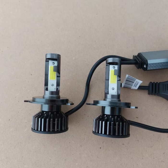 Set 2 becuri LED H4 COB, 100W, 12000 lumeni, lumina alb-rece