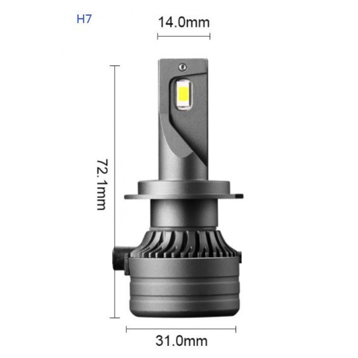 Set 2 becuri LED H7, 180W, 6000K, Canbus 16000Lm