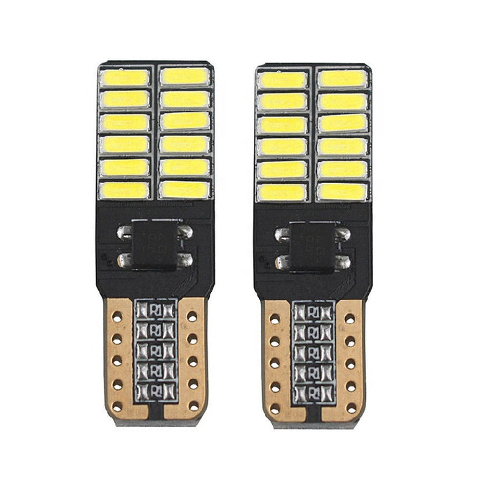 Set 2 becuri LED T10 SMD, Canbus, 5W, 24 led-uri, 300Lm