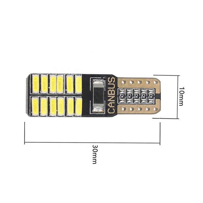 Комплект 2 LED T10 SMD крушки, Canbus, 5W, 24 светодиоди, 300lm